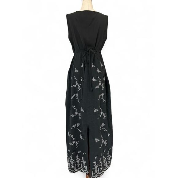 Vintage Pussers West Indies Maxi Floral Embroidered Silk Dress Island Resort L - Picture 4 of 10